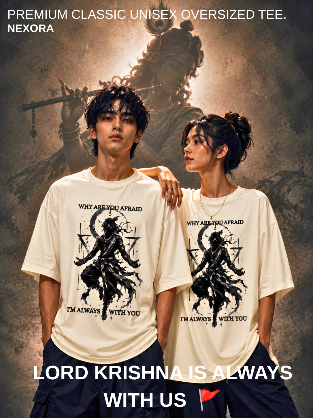 LORD KRISHNA🚩-Unisex Oversized Tee