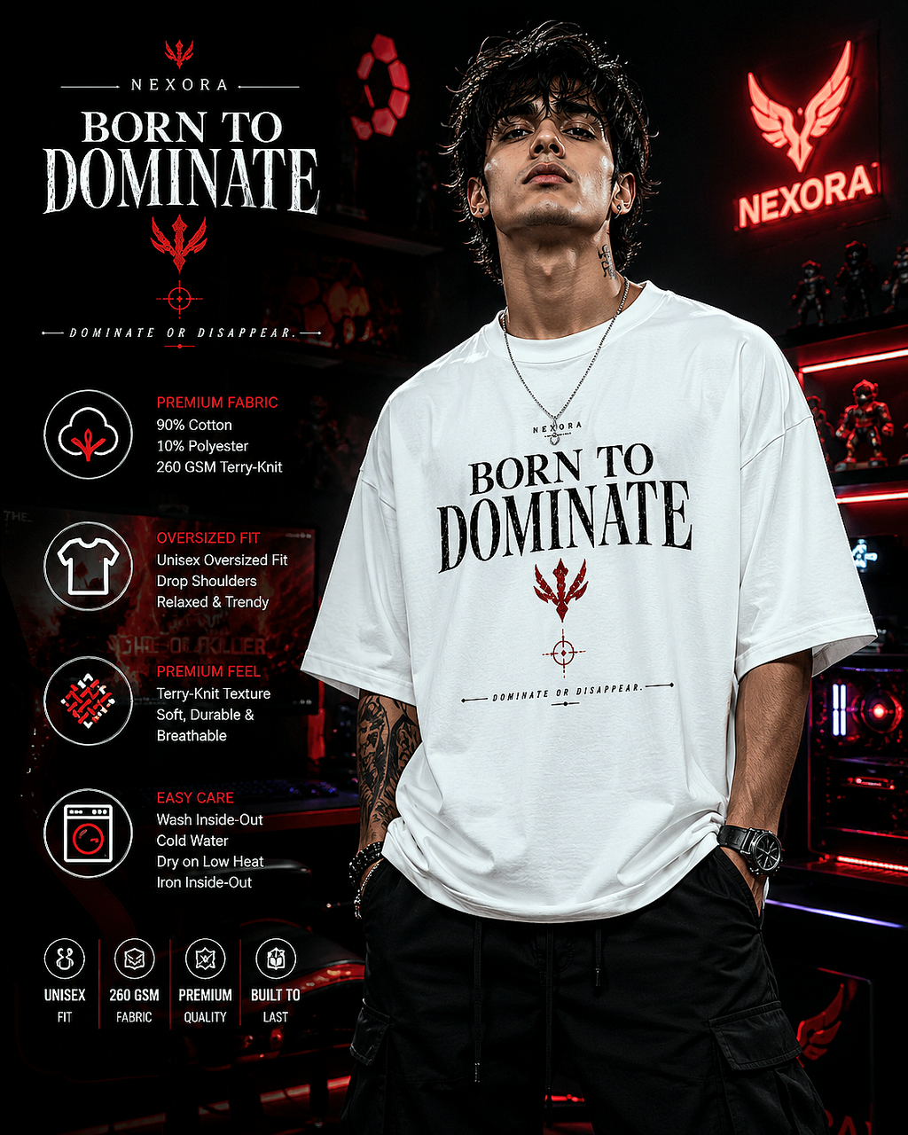 BORN TO DOMINATE 🔛🔝- OVERSIZED UNISEX TEE
