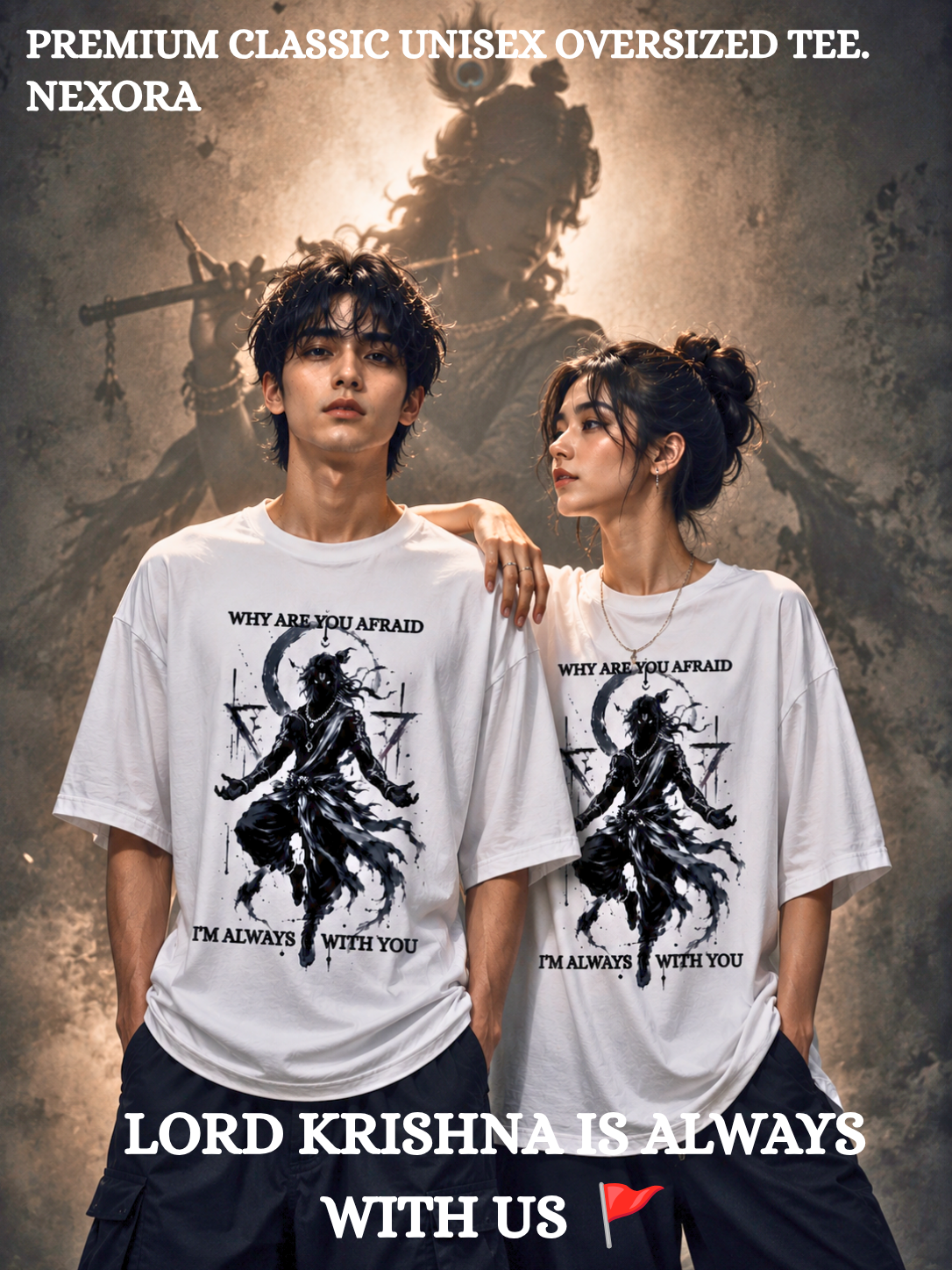 LORD KRISHNA🚩-Unisex Oversized Tee